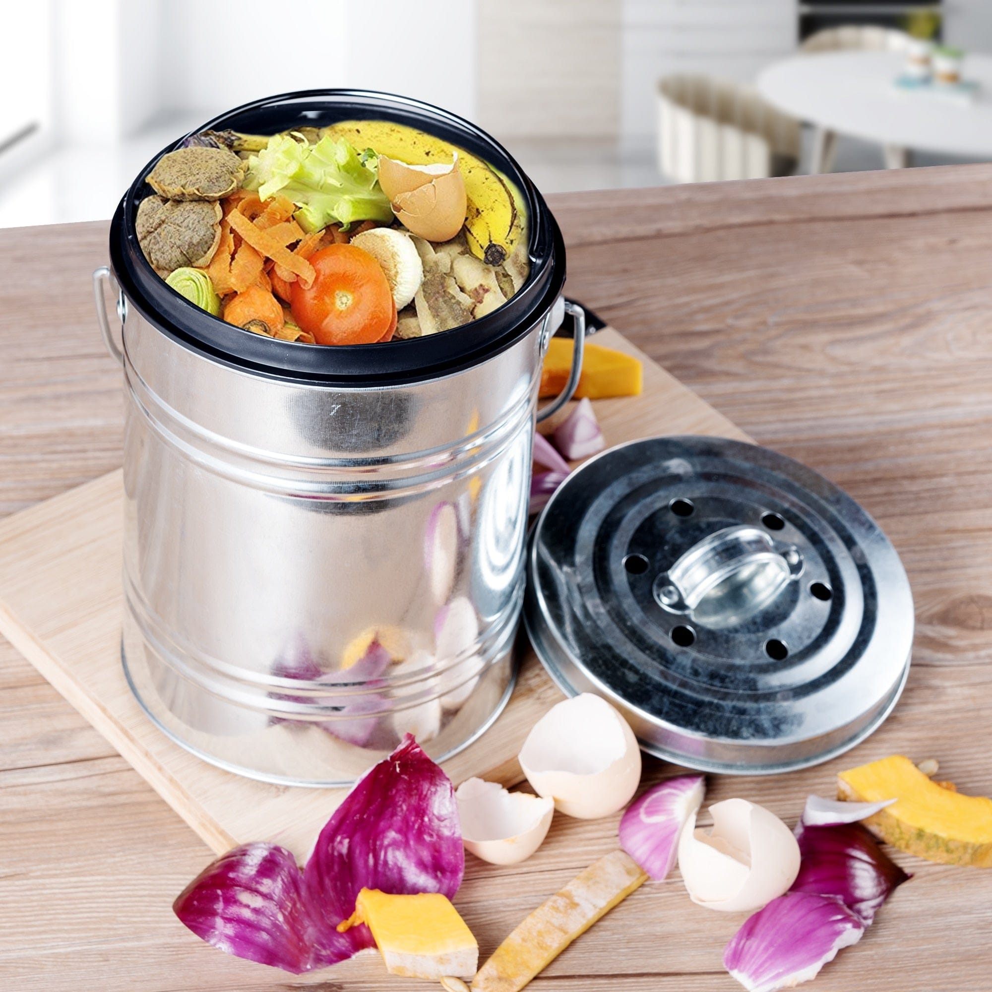 3L Silver Compost Bin