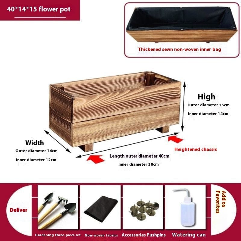 Antiseptic Preservative Wood Pots Outdoor Planting - Image 11