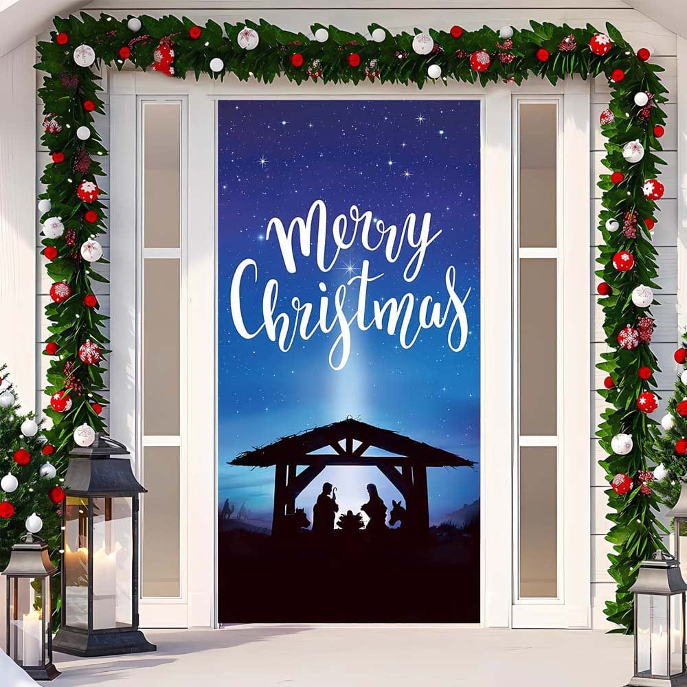 Christmas Curtain Decoration Hanging Cloth Background - Image 18
