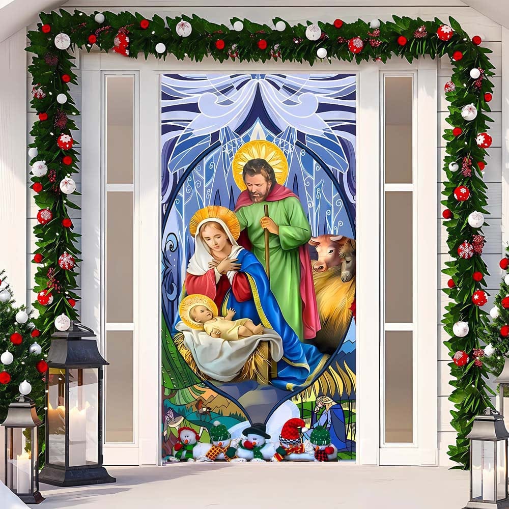 Christmas Curtain Decoration Hanging Cloth Background - Image 16
