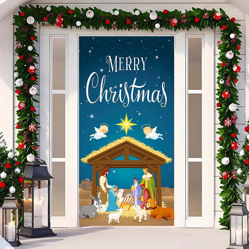 Christmas Curtain Decoration Hanging Cloth Background - Image 11