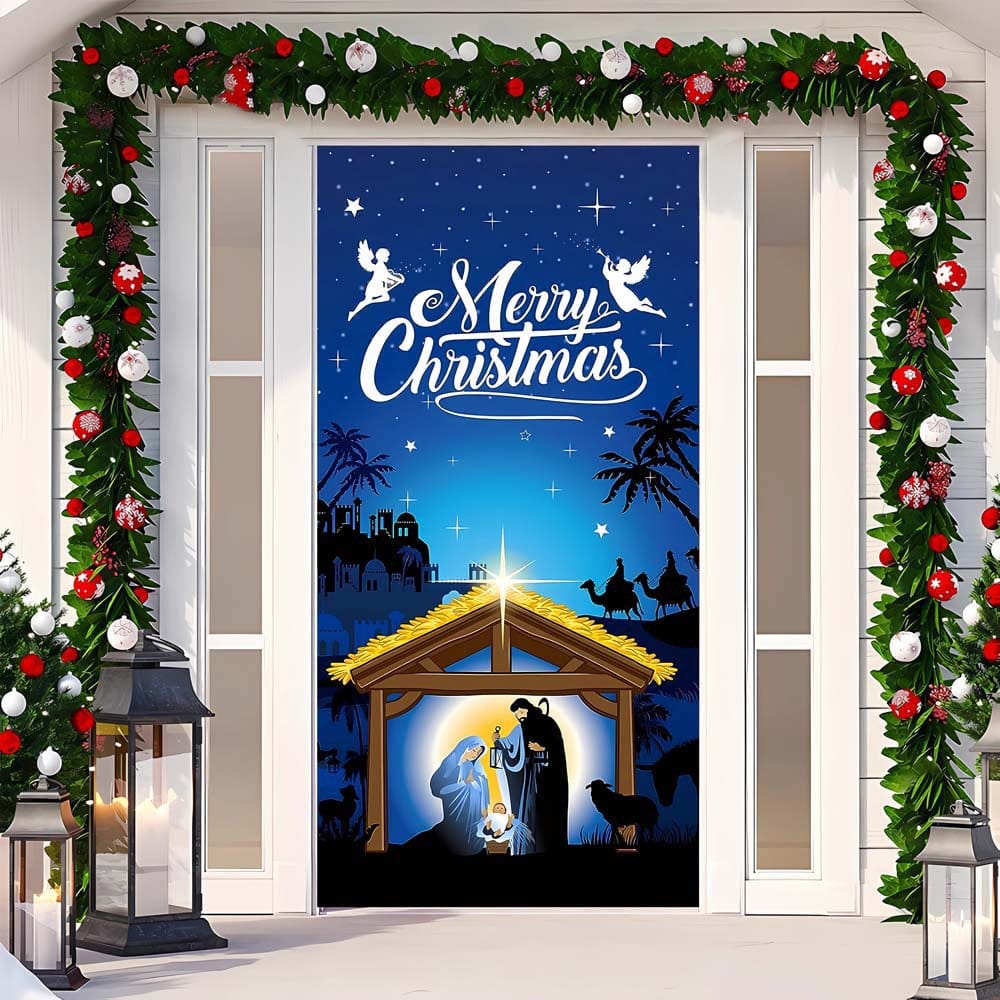 Christmas Curtain Decoration Hanging Cloth Background - Image 9