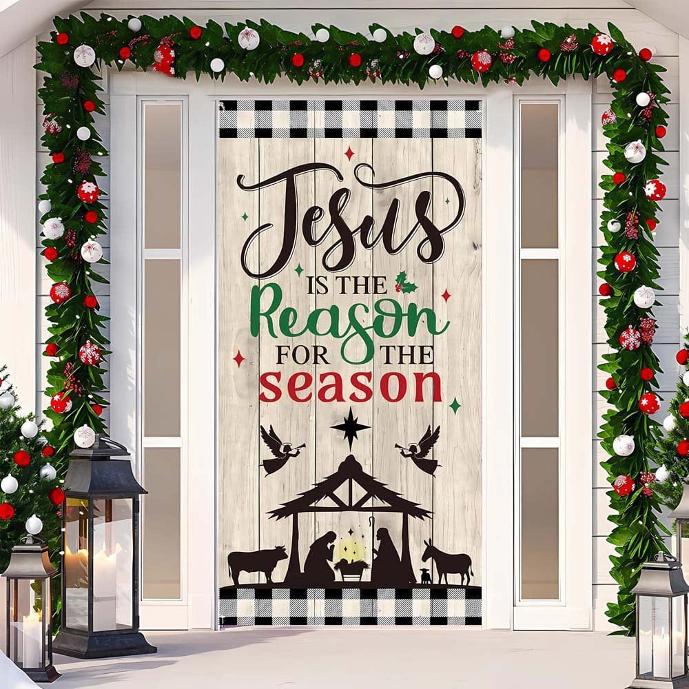 Christmas Curtain Decoration Hanging Cloth Background - Image 14