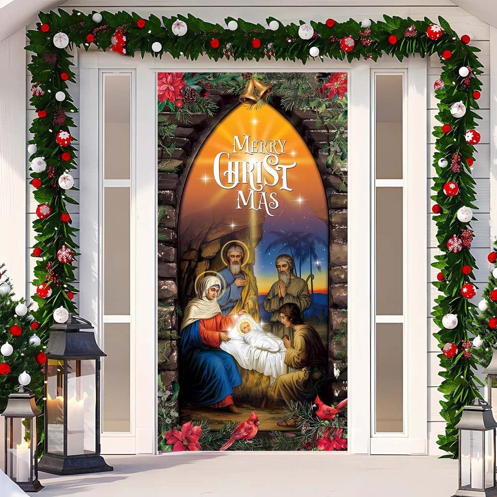 Christmas Curtain Decoration Hanging Cloth Background - Image 15