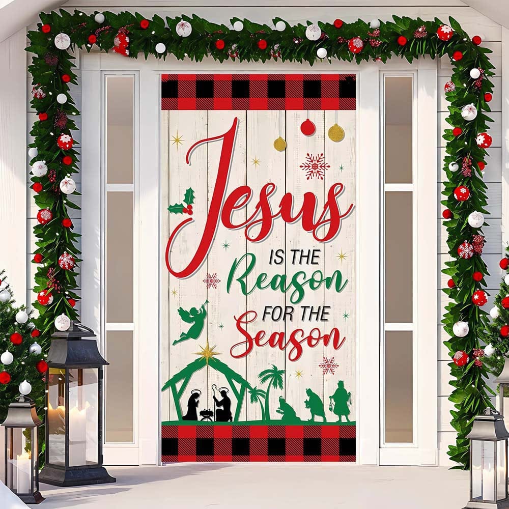 Christmas Curtain Decoration Hanging Cloth Background - Image 12