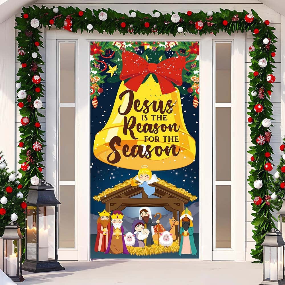 Christmas Curtain Decoration Hanging Cloth Background - Image 17