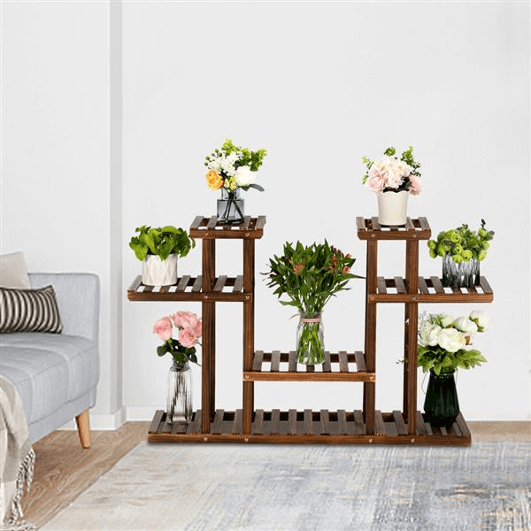 Multi-Function Carbonized Wood Plant Stand - Image 6