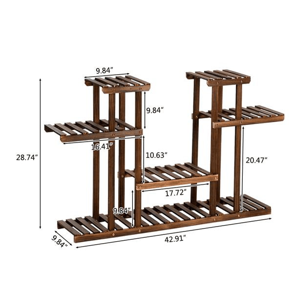 Multi-Function Carbonized Wood Plant Stand - Image 4