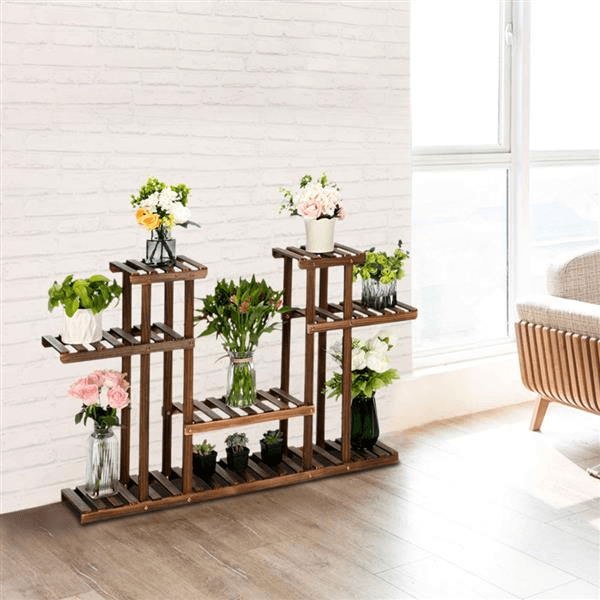 Multi-Function Carbonized Wood Plant Stand - Image 2