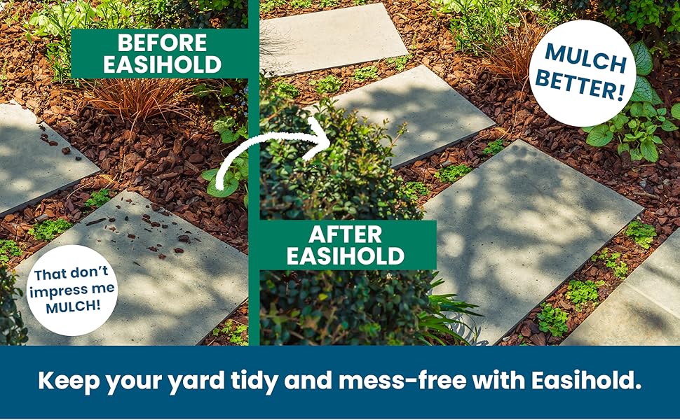 Using Easihold gravel lok glue to bind mulch in place.