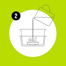 Place top tray under planter to catch water, then add water.