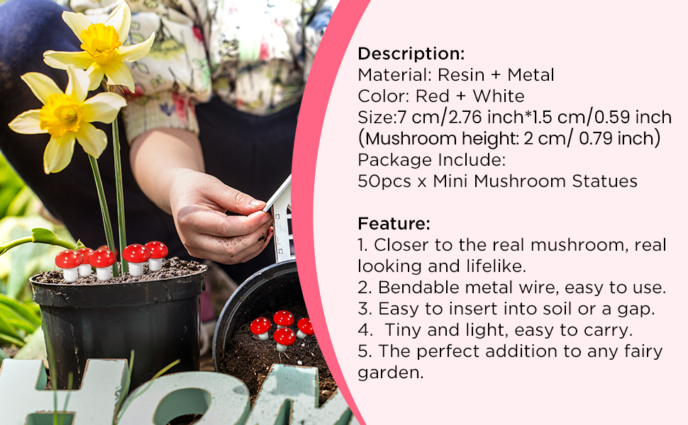 Artificial Garden Fairy Bonsai Plant Pot Resin Mushroom Decoration for Home Micro Landscape Decor