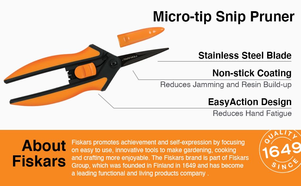 Diagram of features; stainless steel blade, non-stick coating and EasyAction design