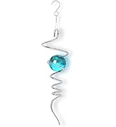Gazing Ball Spiral Tail Wind Spinner Stabilizer,Wind Catcher Metal Decoration with Swivel Hook & ...