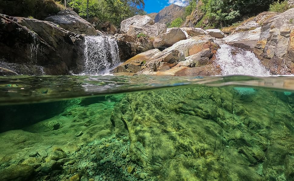 pond with waterfall