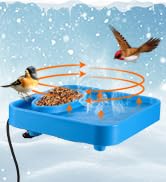 Acostop Heated Bird Bath for Deck Railing, 75W Thermostatically Controlled Birdbath Heater with 3...