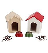 Miniature Dog House with Dog Bowl & Dog Food 1:12 Scale Dollhouse Furniture