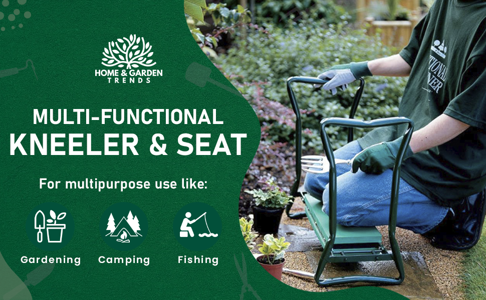 Garden Kneeler and Seat, Foldable Garden Stool Heavy Duty Gardening Bench