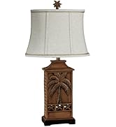 Touch of Class Island Palm Tree Tropical Style Table Lamp - Maple Brown - Beach Theme Desk Light ...