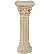 Touch of Class Corinthian Column Pedestal - Ivory Wash - Indoor Outdoor Statue Display - Pillar S...