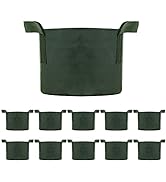 Gardzen 10 Packs 3 Gallon Polyethylene Grow Bags with Drainage Holes on Bottom for Garden Plant V...