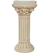 Corinthian Column Pedestal - Ivory Wash - Roman Style - Indoor/Outdoor Display - Small Size - 24 ...