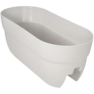 Bloomers Railing Planter with Drainage Holes – 24" Weatherproof Resin Planter – White