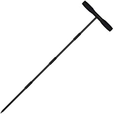 Sfcddtlg 64 Inch Metal Ground Soil Probe Rod - Adjustable Soil Sample Probe - T-Handle Septic Tank Locator for Tile Probing,