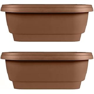 Bloem Deck Rail Planter, Balcony, (Bloem Deck Balcony Rail Planter 24" Black, 2 Pack, Chocolate)