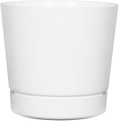 Novelty Majestic Full Depth Cylinder Pot, Glossy White, 12-Inch (10122)