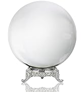 100mm/3.9inch Clear Crystal Ball with Metal Stand Fortune Teller Mystical Quartz Ball Photography...