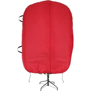 Zober Upright Christmas Tree Storage Bag - 9 Ft Tall Christmas Tree Storage Box for Assembled Trees up to 9 Feet - 600D Fabric - Carry Handles for Easy Transport - Red