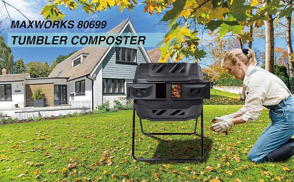 Miracle-Gro Vivosun Compost Tumbler spring garden soil backyard lawn composter flower plant