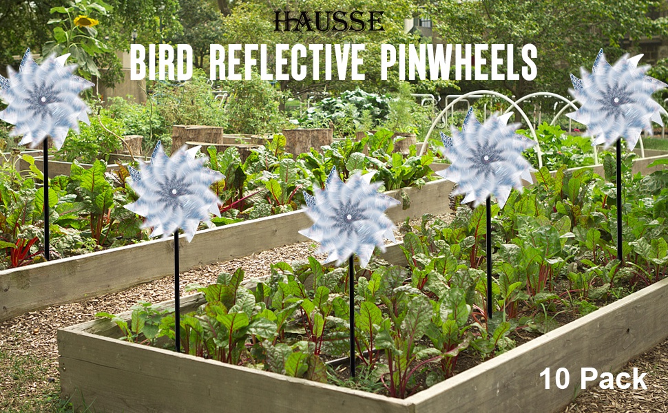 10 Pack Reflective Pinwheels with Stakes