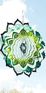 Emerald Mandala wind spinner
