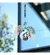 Haning Crystal Guardian Angel Crystal Suncatcher Rainbow Pendant for Window Decor(AB Color)