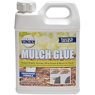 Mulch Glue - Concentrated Quart (32oz) - Glues & Locks Mulch, Pine Straw, Dust & Dirt - Professional Grade Landscape Glue