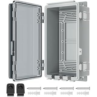 Joinfworld 9x5x4.3" Outdoor Extension Cord Cover for Outside Waterproof Outdoor Electrical Box Outlet Plug Cover Cord Protector Plastic Connection Box for Power Strip Lights Pump Controllers