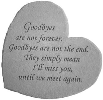 Kay Berry Goodbyes are Not Forever Heart Shaped Memorial Stone (Grey) - Image 2