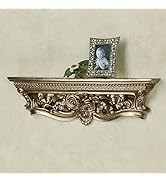 Touch of Class Rosamond Champagne Gold Decorative Rose Wall Shelf