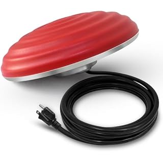 GESAIL Floating Pond De-icer, Durable Cast Aluminum Thermostatically Controlled 4 Drainage Holes for Anti Sinking with Auto Shut Off Pond Heater for Pond Stock Tank Koi Fish, Red 1000W