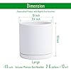 D'vine Dev 10 Inch Ceramic Planter Pot with Drainage Hole and Saucer, Indoor Cylinder Round Planter Pot, White, 94-O-L-1 - Image 3