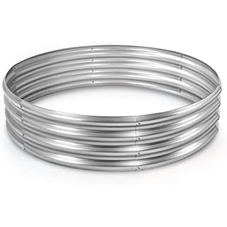 Land Guard Galvanized Raised Garden Bed Kit, Galvanized Planter Round Large Metal Raised Garden Boxes Outdoor for Vegetables.…