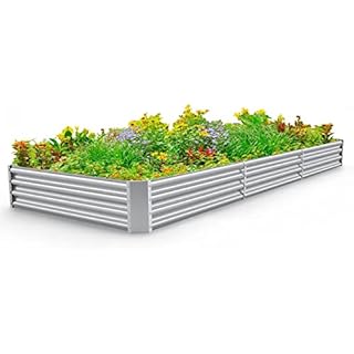 Land Guard 12×4×1ft Galvanized Raised Garden Bed Kit for Vegetables, Galvanized Super Large Metal Planter Raised Garden Boxes Outdoor(359 Gallon Capacity)