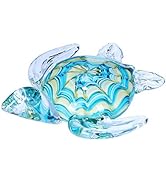 Qf Handmade Glass Figurine Blown Sea Turtle, Glass Sculpture, Home Decor, Birthdat Present