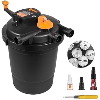 VEVOR Bio Pressure Pond Filter w/Bio Balls, Up to 3200 Gallons, 13W UV-C Light, 2630 GPH, Pressurized Biological Pond Filter System Filtration Equipment for Fountain Pool, Koi Fish Aquarium Tank