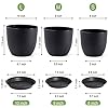 WOUSIWER Plant Pots 10/9/8 inch, Set of 3 Modern Decorative Plastic Planters with Drainage Holes and Saucers for House Plants Indoor Flowers Plants, Black - Image 2