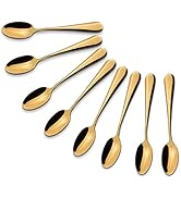 WNATN Demitasse Espresso Spoons,Gold Coffee Spoons,Gold Teaspoons 4.9 Inches Stainless Steel Smal...