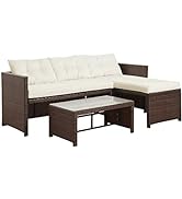 Teamson Home Patio Sets Rattan, Brown/White