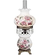 Touch of Class Beatrice Hurricane Rose Table Lamp Pink - Victorian Style - Crystal Beads, Glass -...